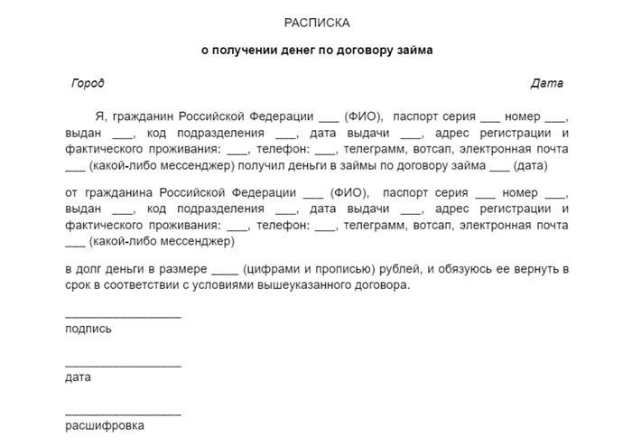 Пример договора о предоставлении кредита