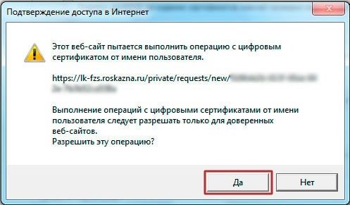 Подтверждение получения интернет-соединения